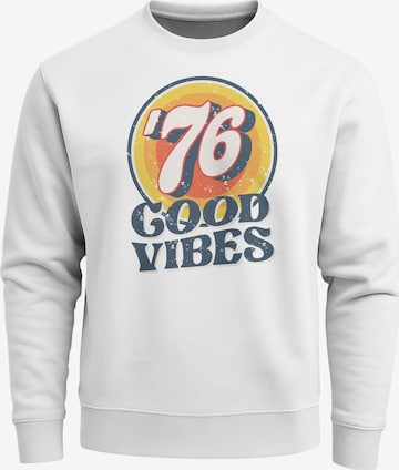 Neverless Sweatshirt 'Good Vibes '76' in Weiß: Vorderseite