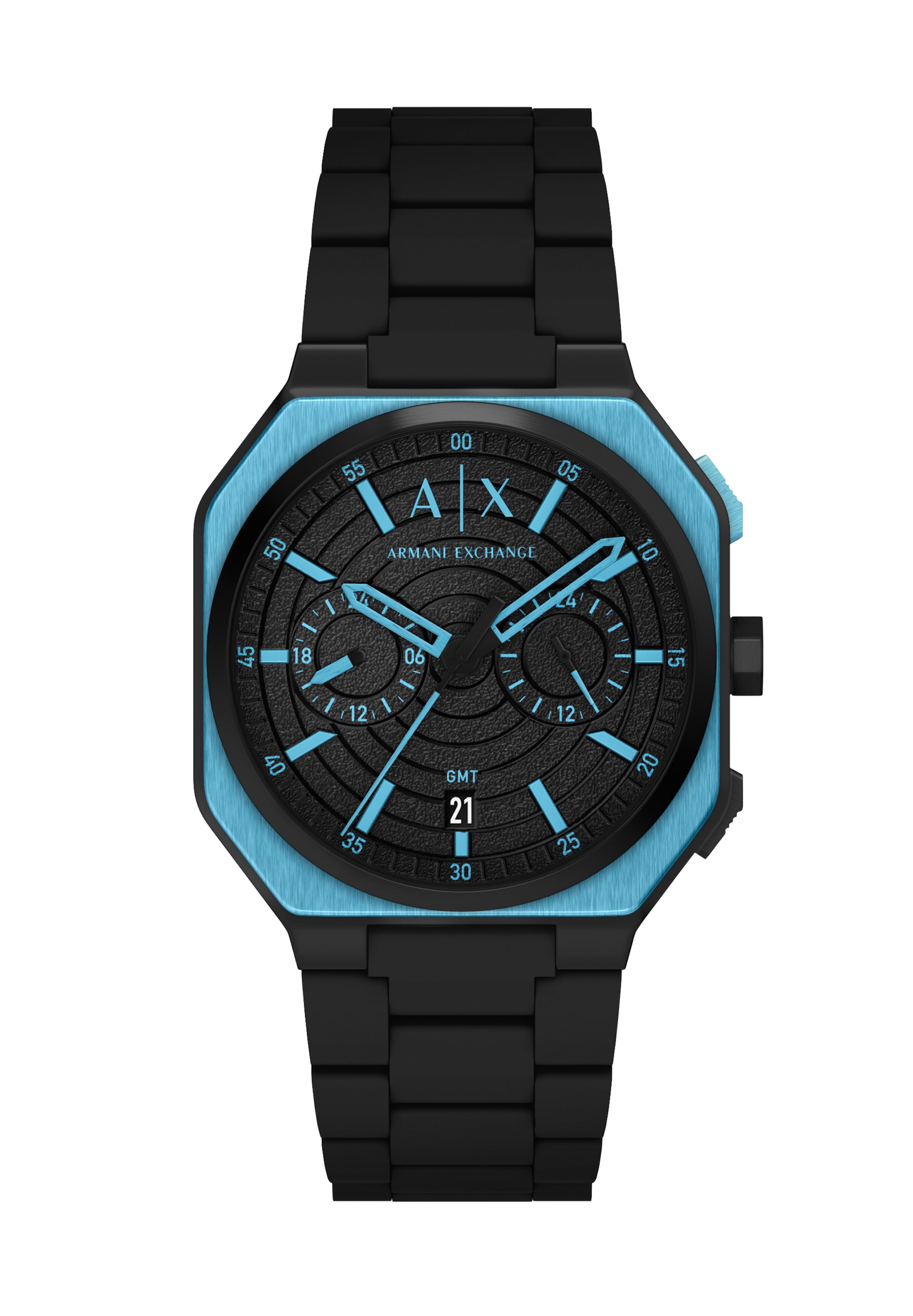 ARMANI EXCHANGE Uhr 'BASS' in Schwarz: Vorderseite
