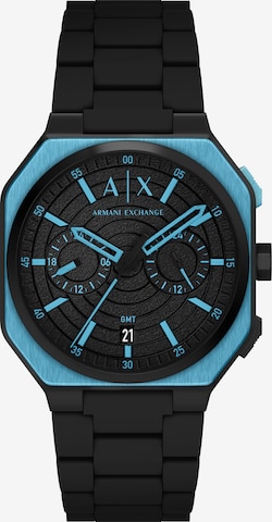 ARMANI EXCHANGE Analoginen kello 'BASS' värissä musta: etupuoli