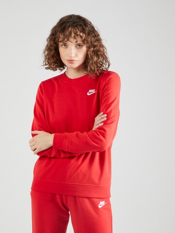 Nike Sportswear Суичър 'Club Fleece' в червено: отпред