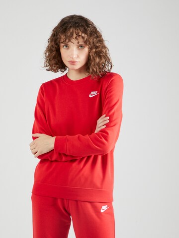 Nike Sportswear Bluzka sportowa 'Club Fleece' w kolorze czerwony: przód