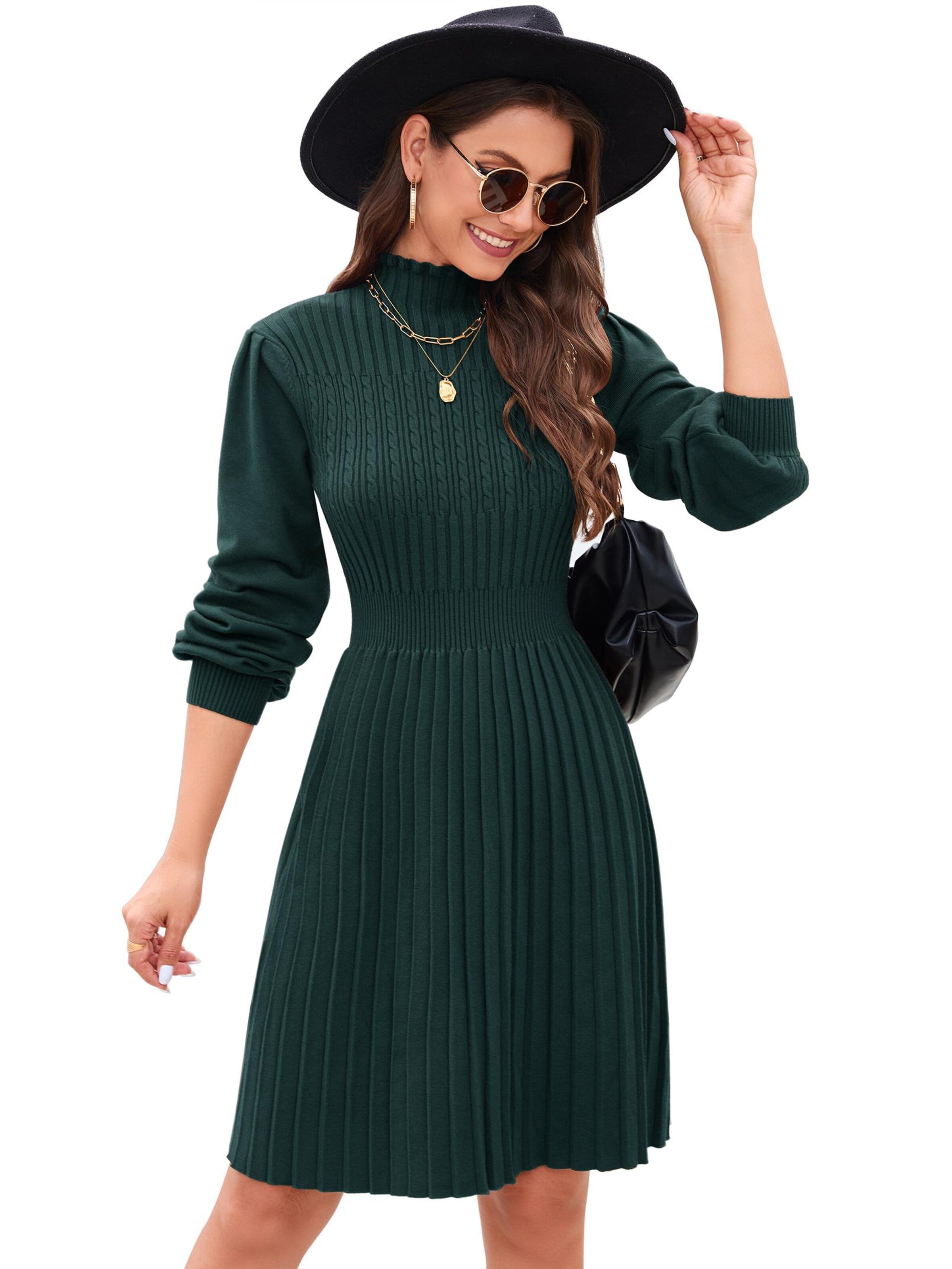 Yesfashion Gebreide jurk in Groen: voorkant