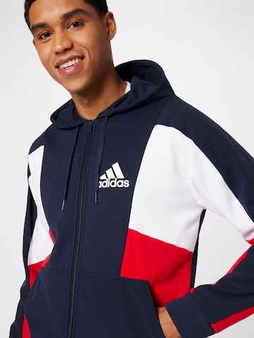 ADIDAS SPORTSWEAR Sports sweat jacket 'Essentials Colorblock ' in Blue