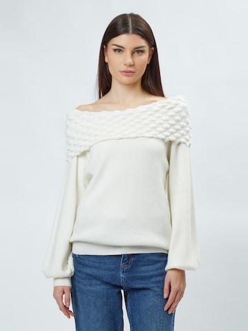 Pull-over 'Fancy' Influencer en blanc : devant