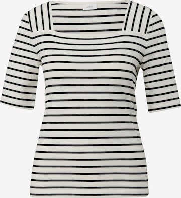 T-shirt s.Oliver BLACK LABEL en blanc : devant