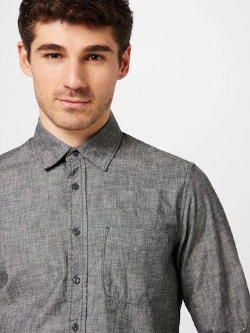 GAP Regular fit Button Up Shirt 'CHAMBRAY' in Black