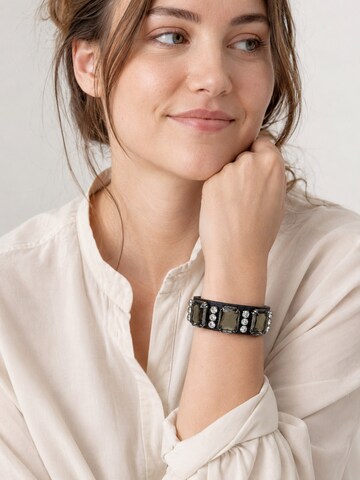 COLLEZIONE ALESSANDRO Bracelet 'Crystal' in Black: front