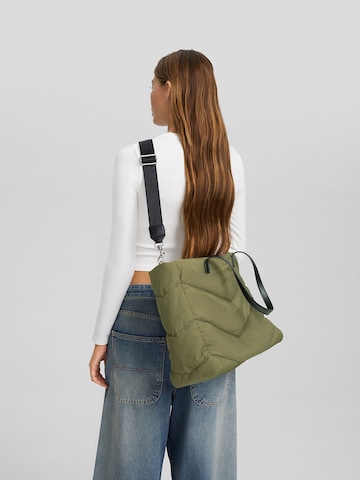 Bershka Nakupovalna torba | zelena barva