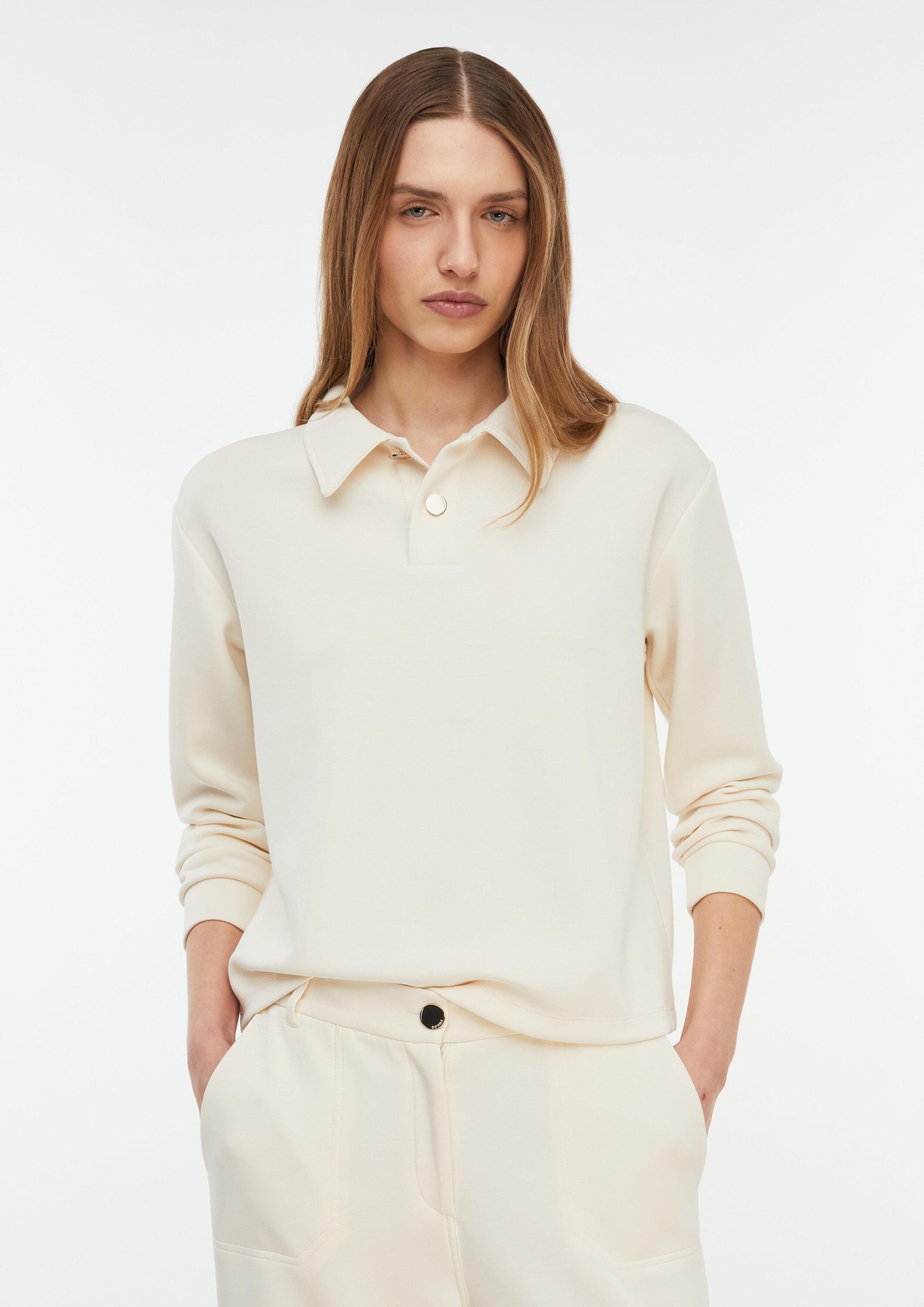 COMMA Sweatshirt in Beige: voorkant