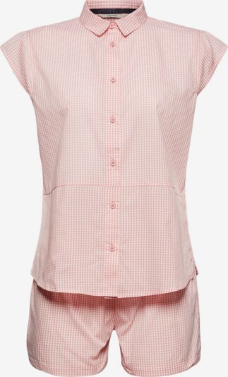 ESPRIT Korte pyjama in de kleur Pastelrood / Wit, Productweergave