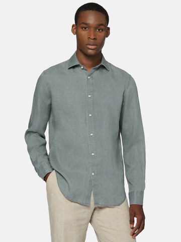 Boggi Milano Regular fit Button Up Shirt in Green: front