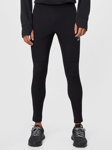 ASICS - Skinny Calças de desporto 'Windblock' em preto: frente