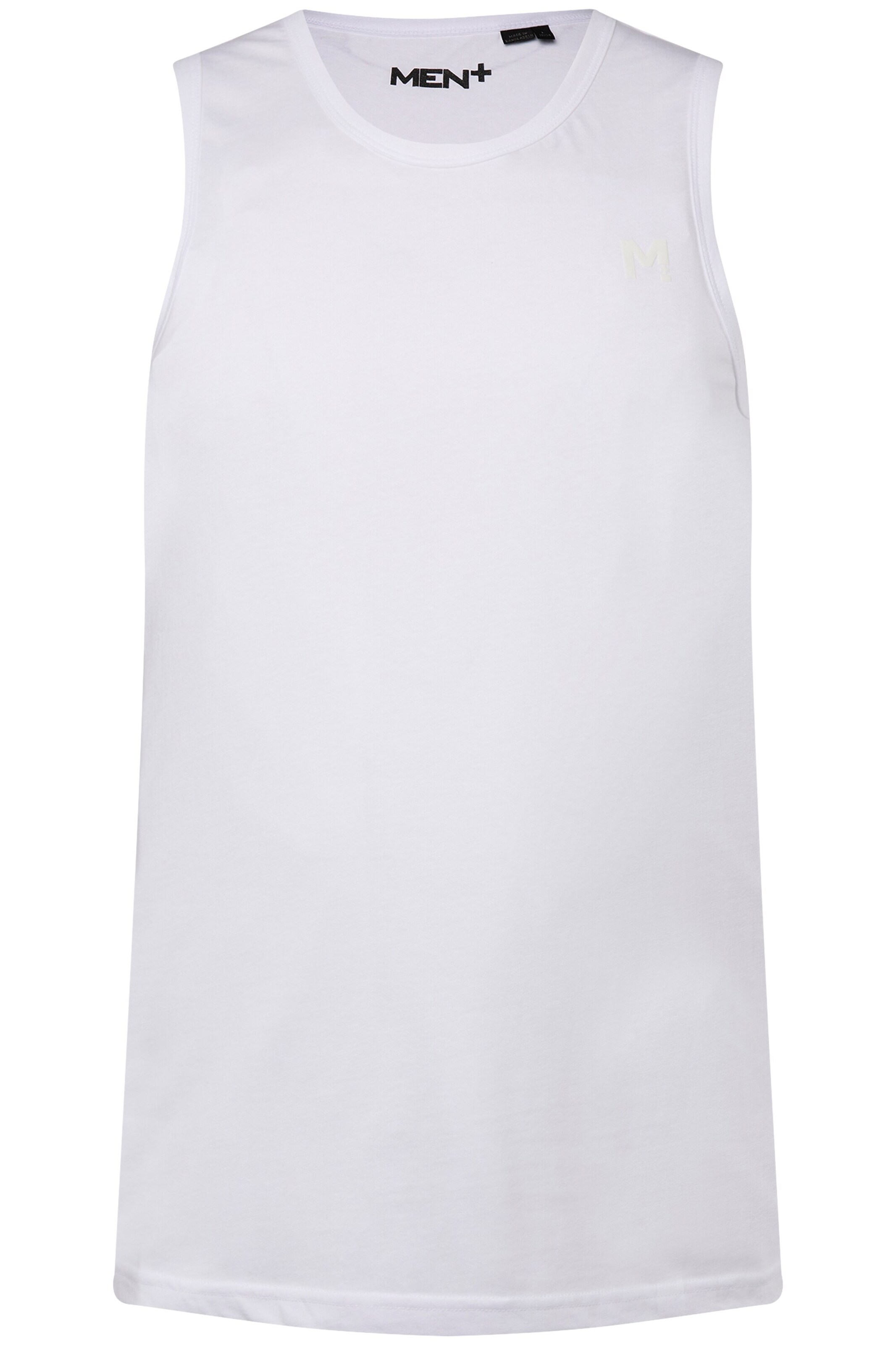 Men Plus Tank Top in Weiß: Vorderseite