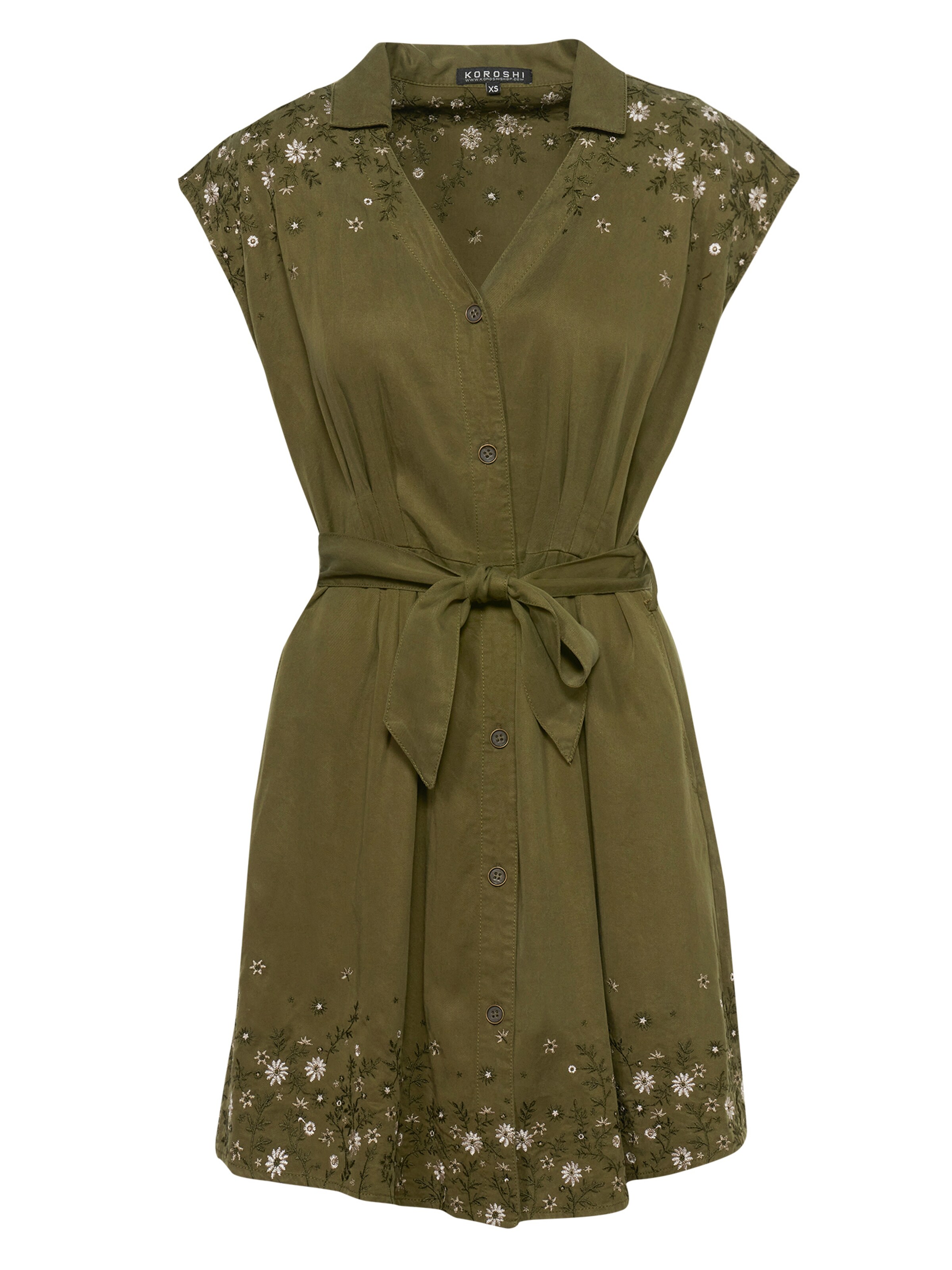 Robe-chemise KOROSHI en vert : devant