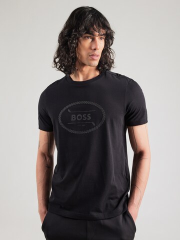 Tricou de la BOSS pe negru: față