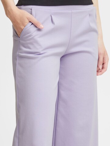 ICHI Wide Leg Bundfaltenhose 'KATE' in Lila