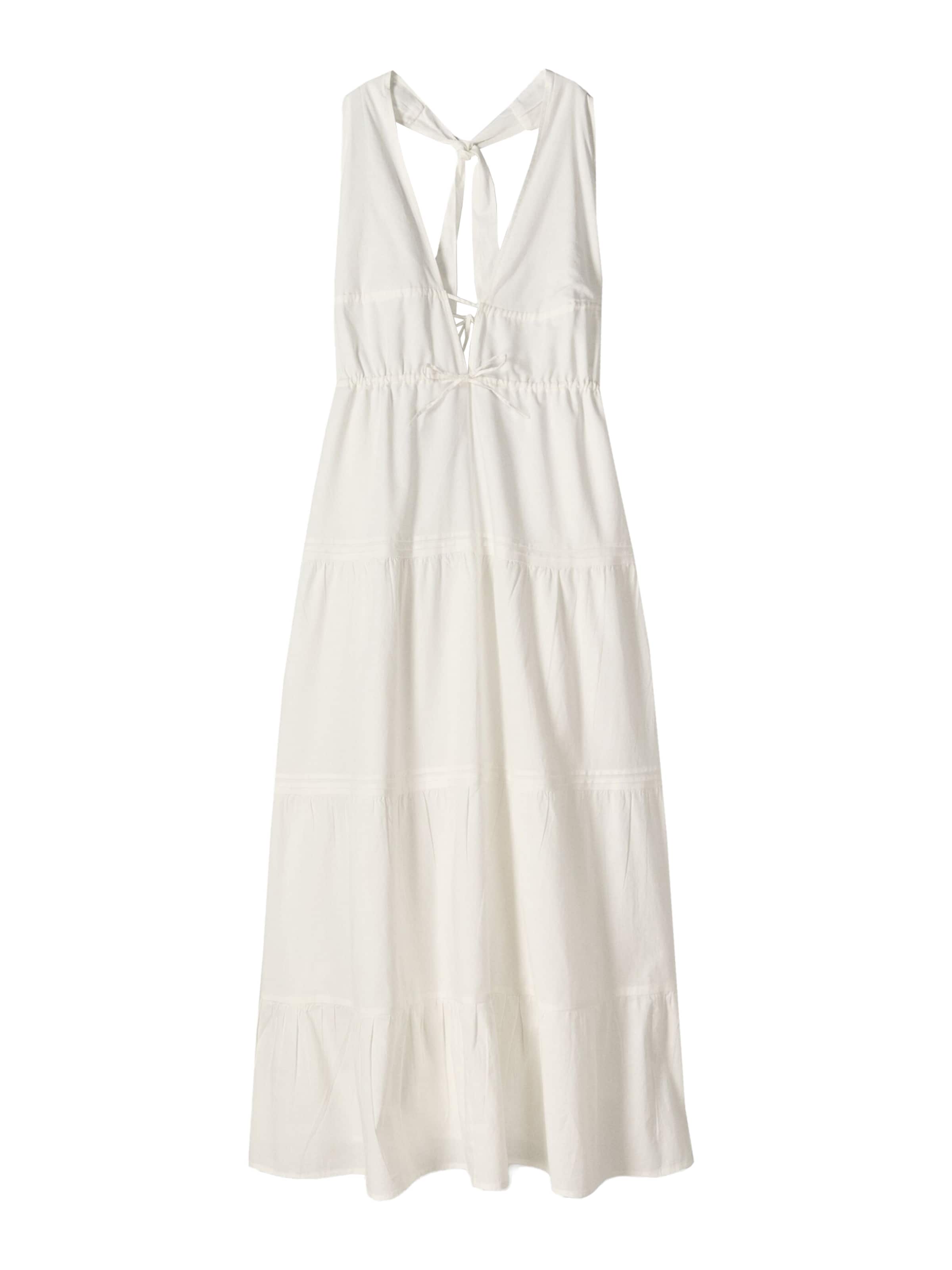 Bershka Letní šaty – bílá: přední strana