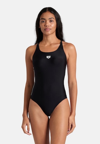 ARENA Bustier Urheilu-uimapuku 'ICONS' värissä musta: edessä