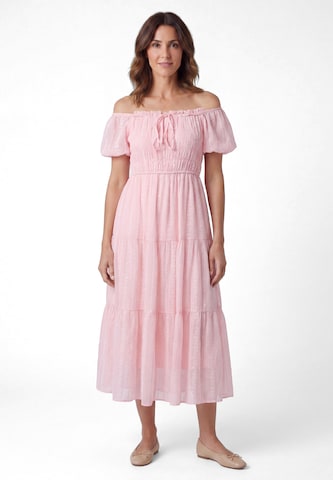 Usha - Vestido em rosa: frente