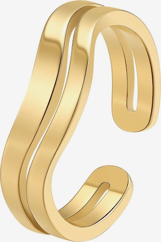 Hey Happiness Ring 'Wave Open' in Gold: Vorderseite