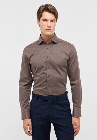 ETERNA Slim fit Business shirt in Brown: front