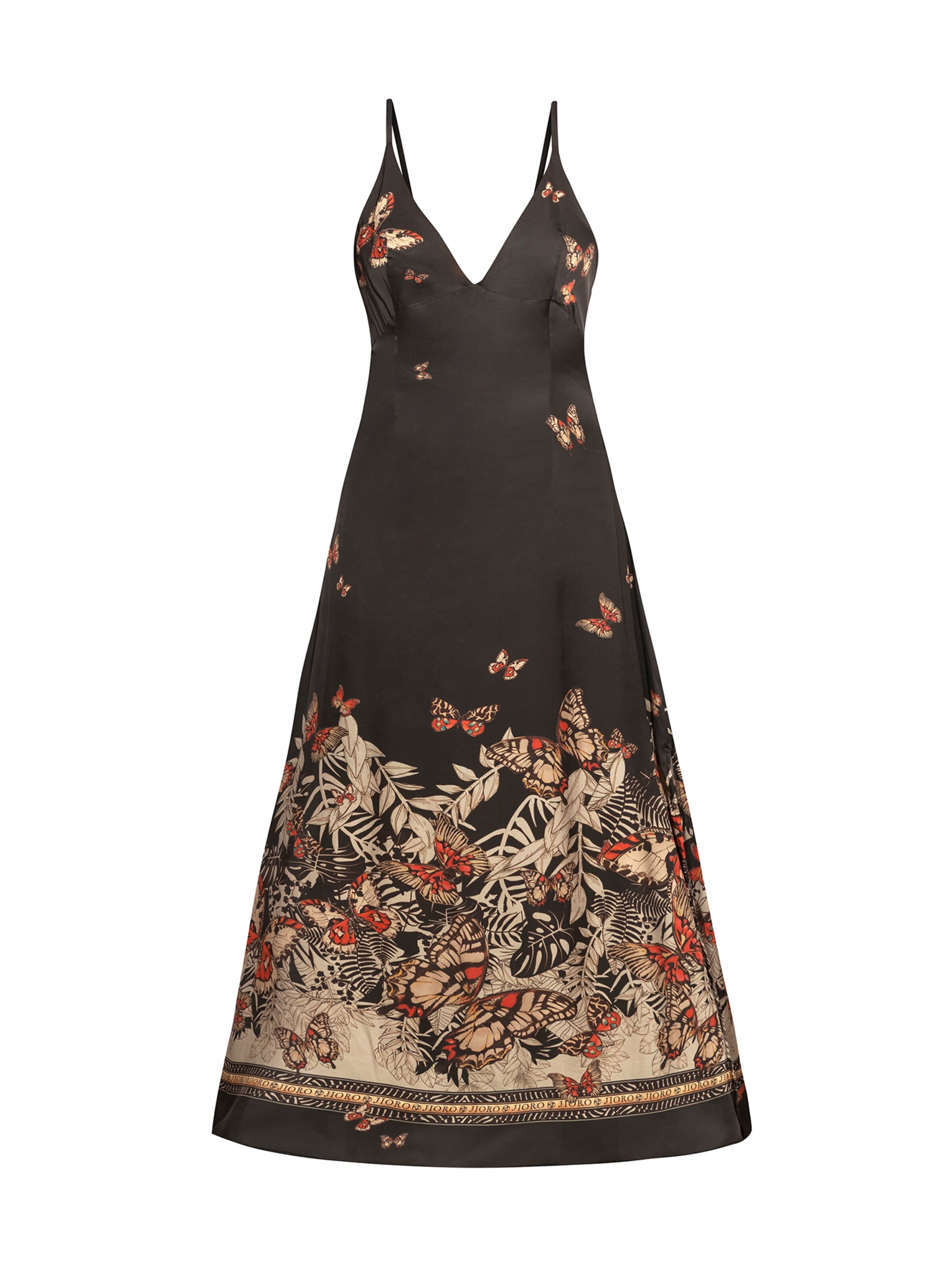 JIORO Kleid 'MIDNIGHT BUTTERFLIES'‌‌‌‌‌‌‌‌ in Schwarz: Vorderseite