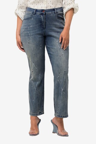 Ulla Popken Bootcut Jeans in Blauw: voorkant