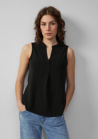 QS Blouse in Zwart: voorkant