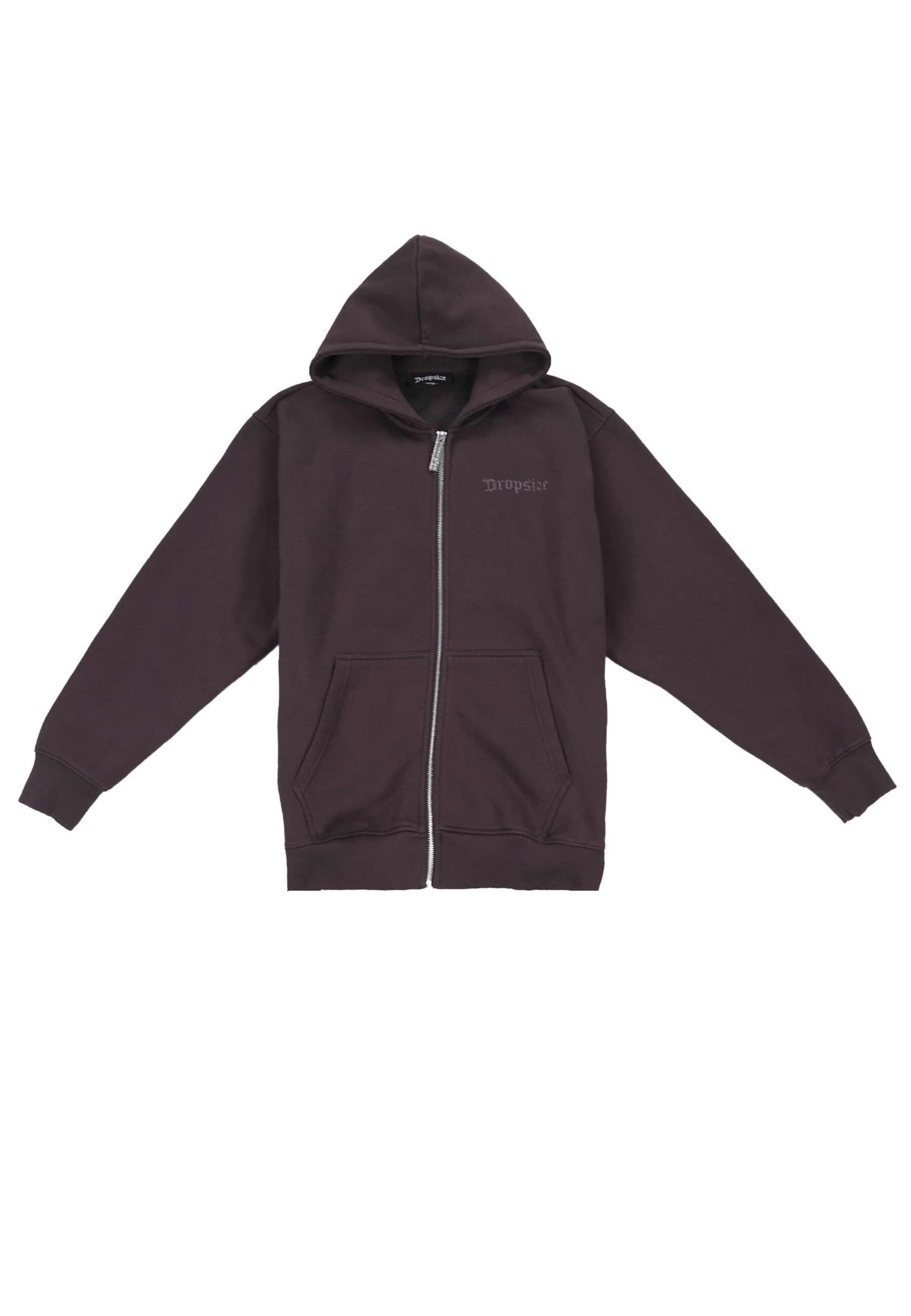 Dropsize Sweatjacke in Braun: Vorderseite