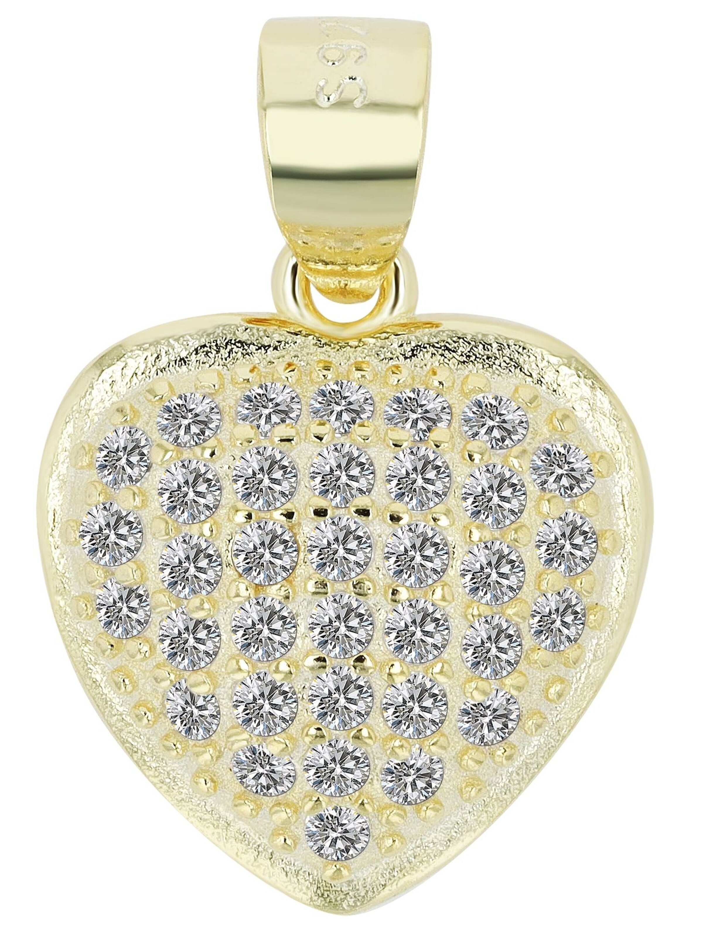 Akzent Pendant '"Darya" Damen - Herzanhänger Silber 925 - rhodiniert' in Gold