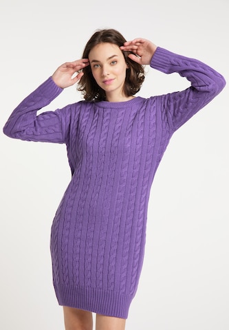 MYMO Knitted dress in Purple: front