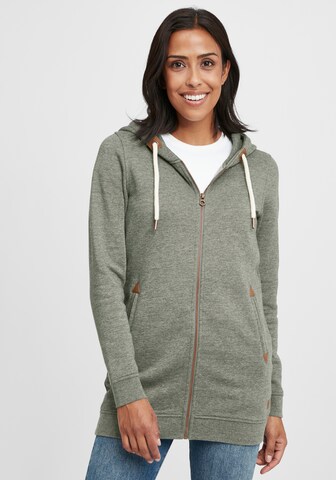 Oxmo Zip-Up Hoodie 'Vicky' in Green: front