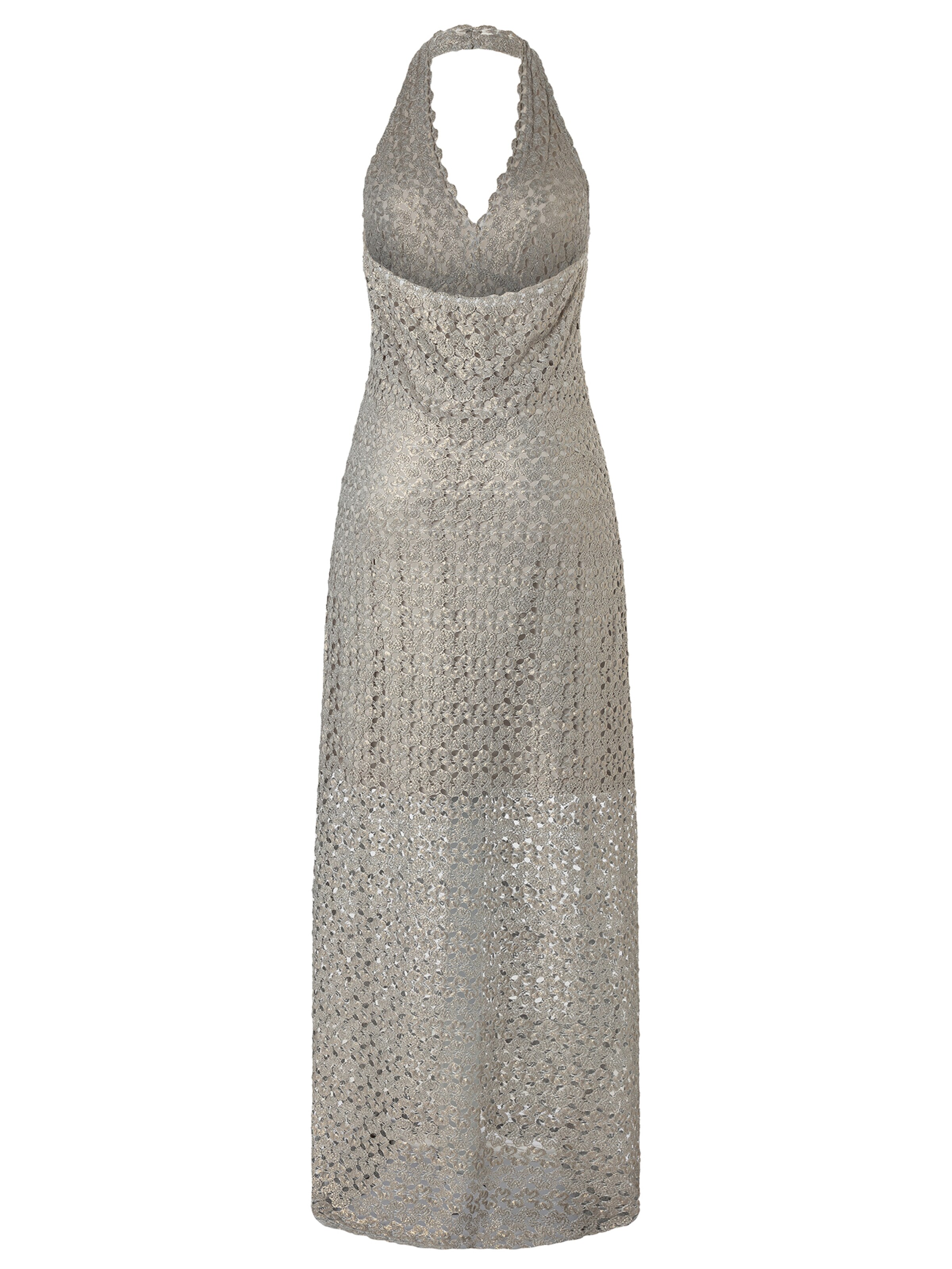 Ana Alcazar Gebreide jurk 'Zisora' in Zilver