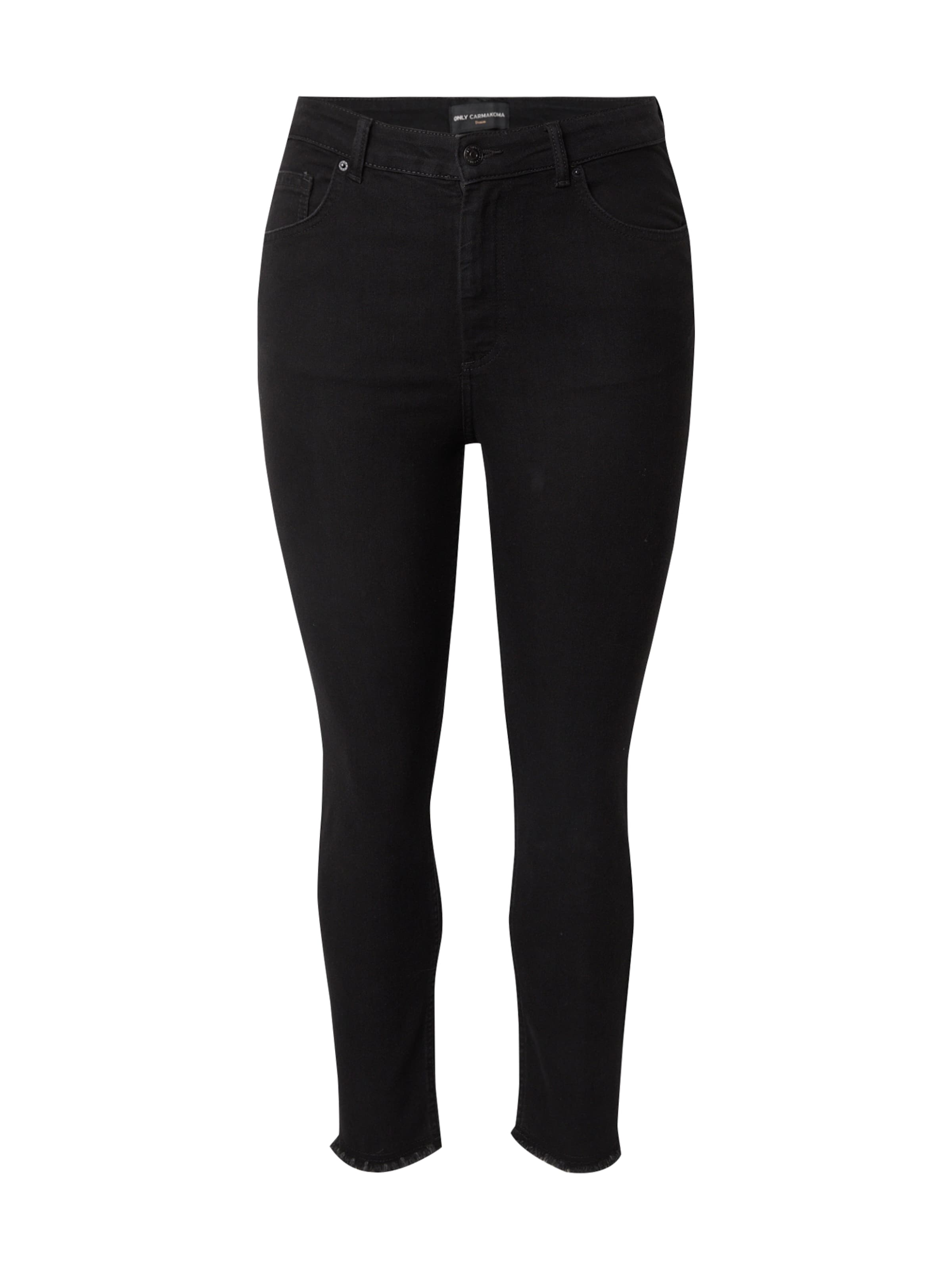 ONLY Carmakoma Kitsas Teksapüksid 'CARHUSH', värv must: eest vaates