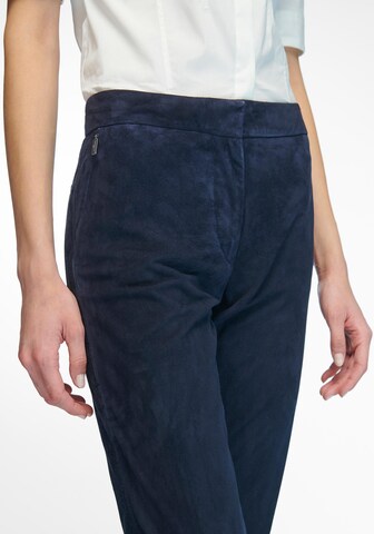 Fadenmeister Berlin Slimfit Lederhose in Blau