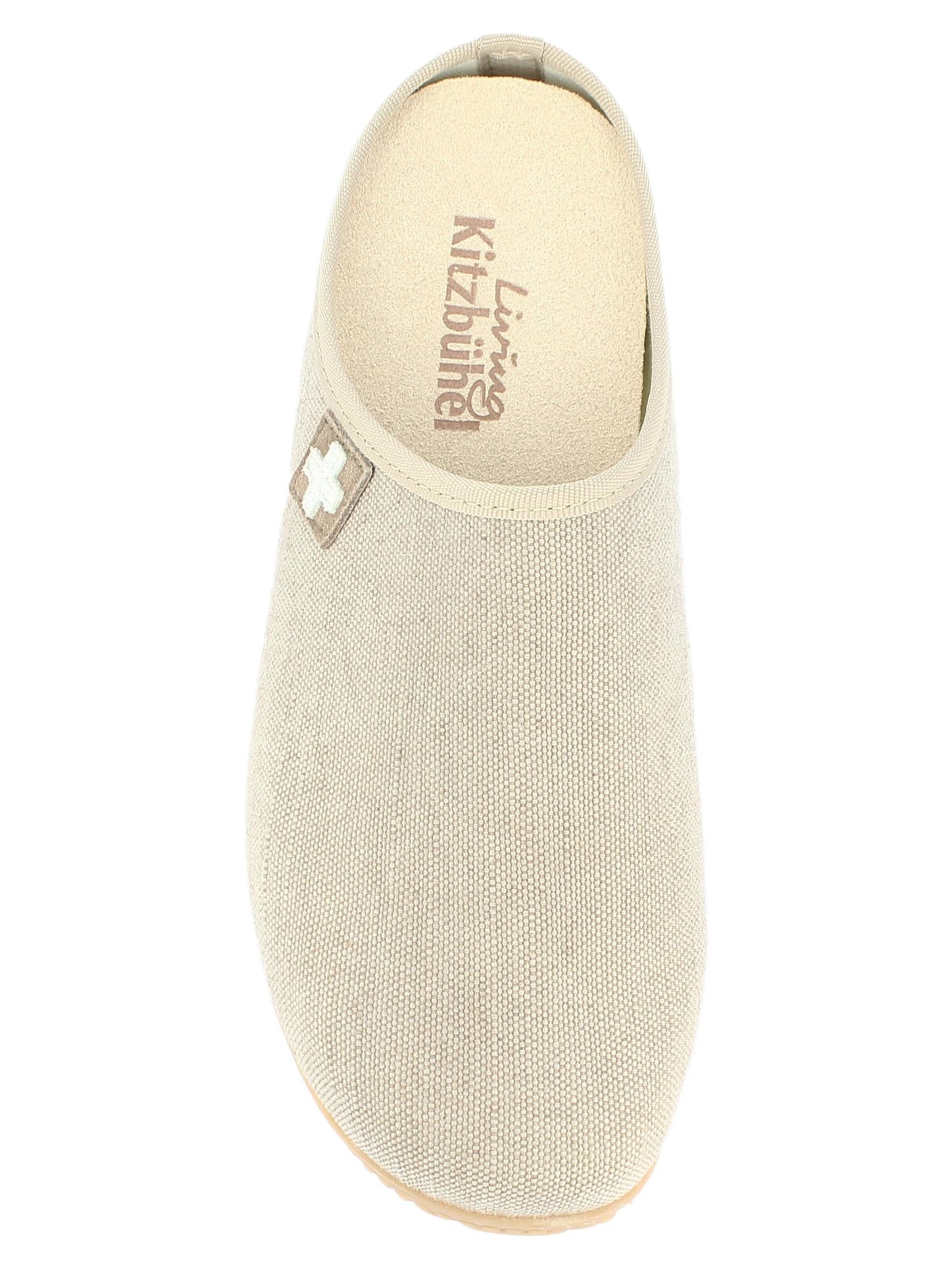 Living Kitzbühel Slippers 'Cotton - Schweizer Kreuz' in White