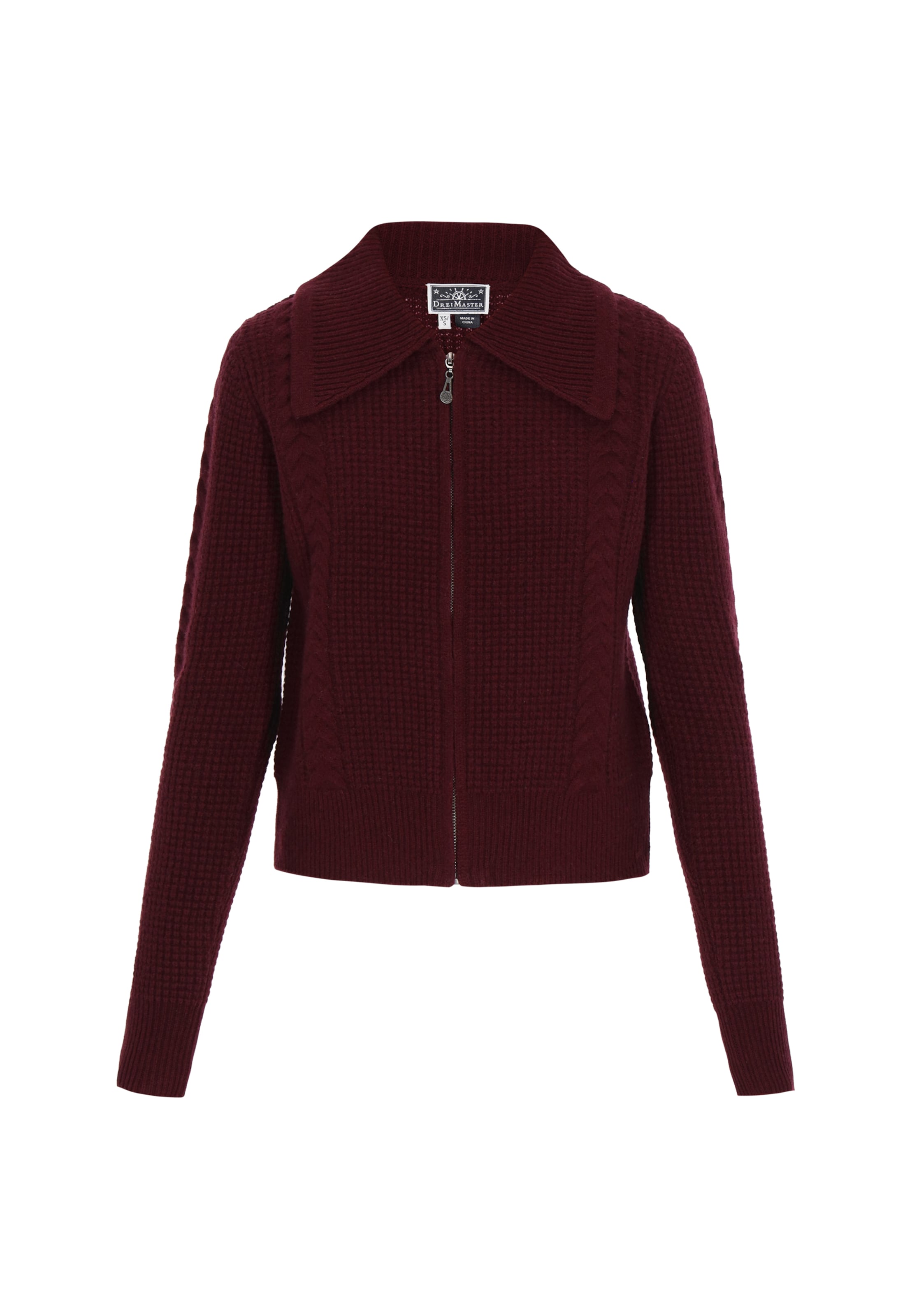 Geacă tricotată de la DreiMaster Maritim pe roșu: față