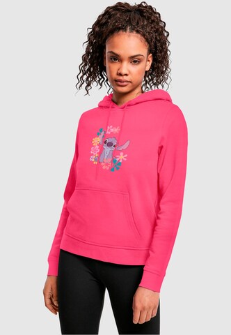 ABSOLUTE CULT Sweatshirt 'Lilo and Stitch - Circle' in Roze: voorkant