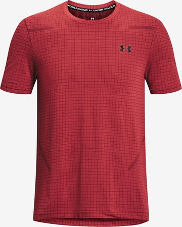 UNDER ARMOUR Functioneel shirt 'Seamless Grid' in Rood: voorkant
