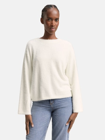 TOM TAILOR DENIM Trui in Wit: voorkant