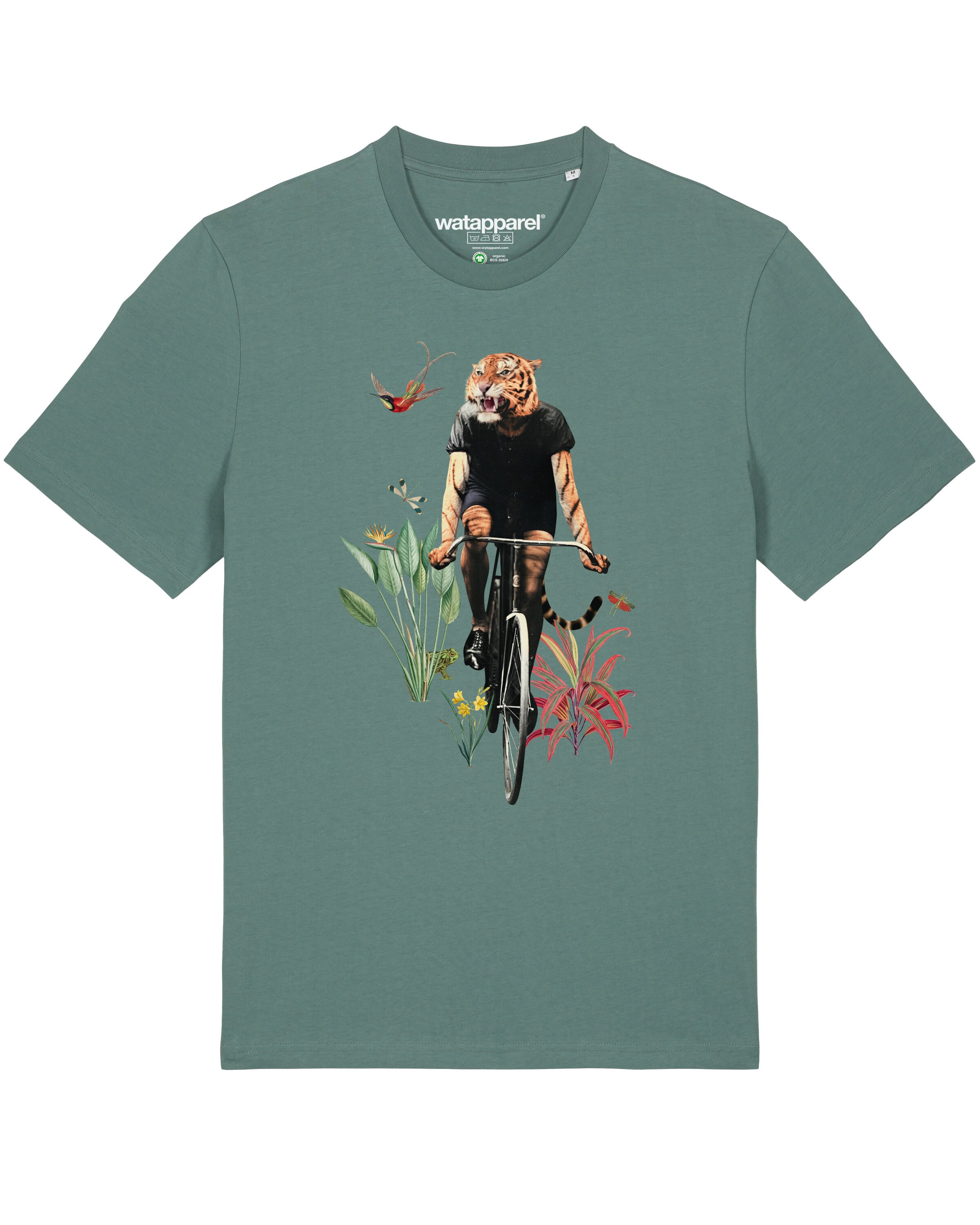 T-Shirt ' Fancy Tiger ' Watapparel en vert : devant