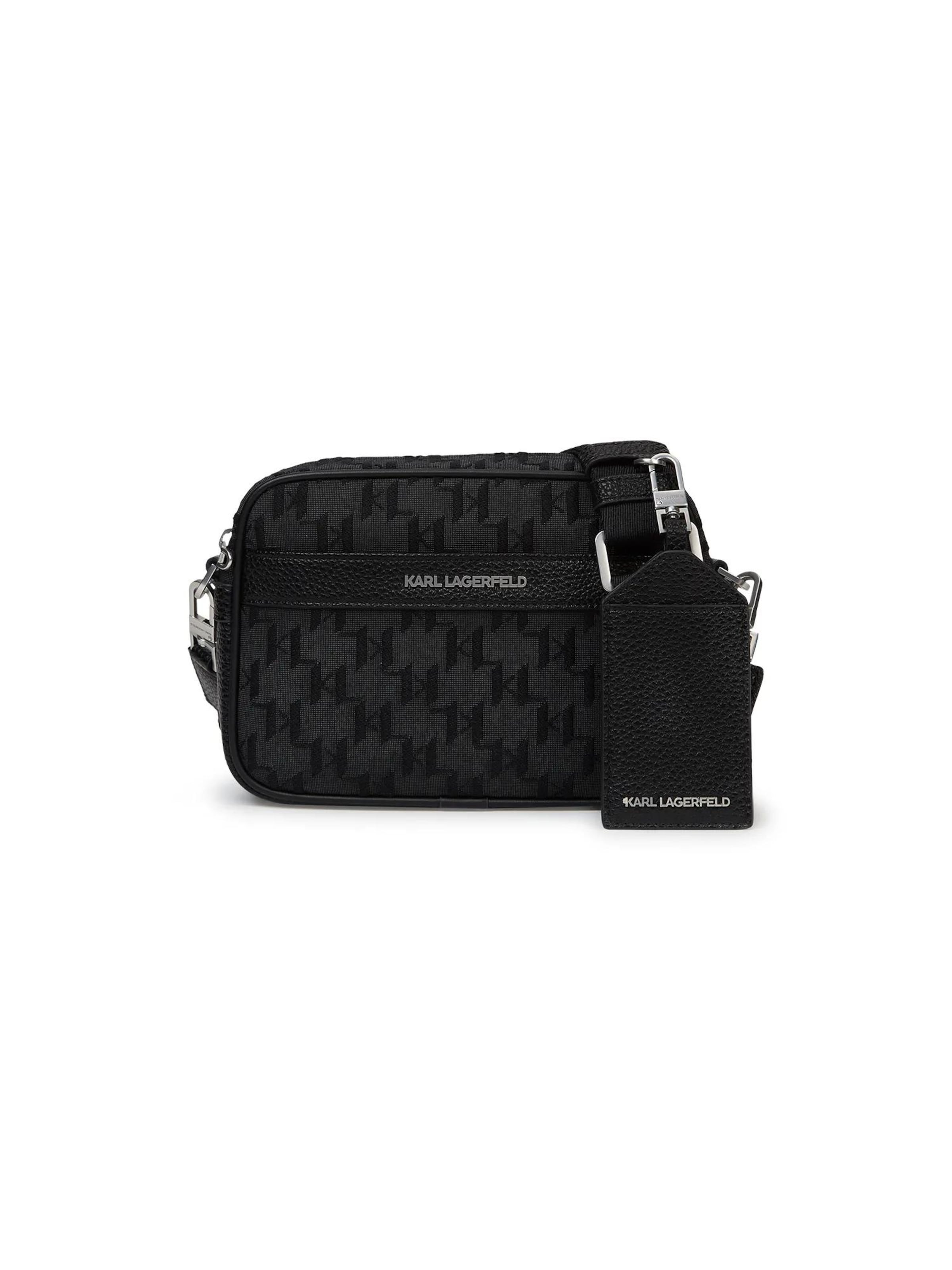 Karl Lagerfeld - Bolso de hombro en negro: frente