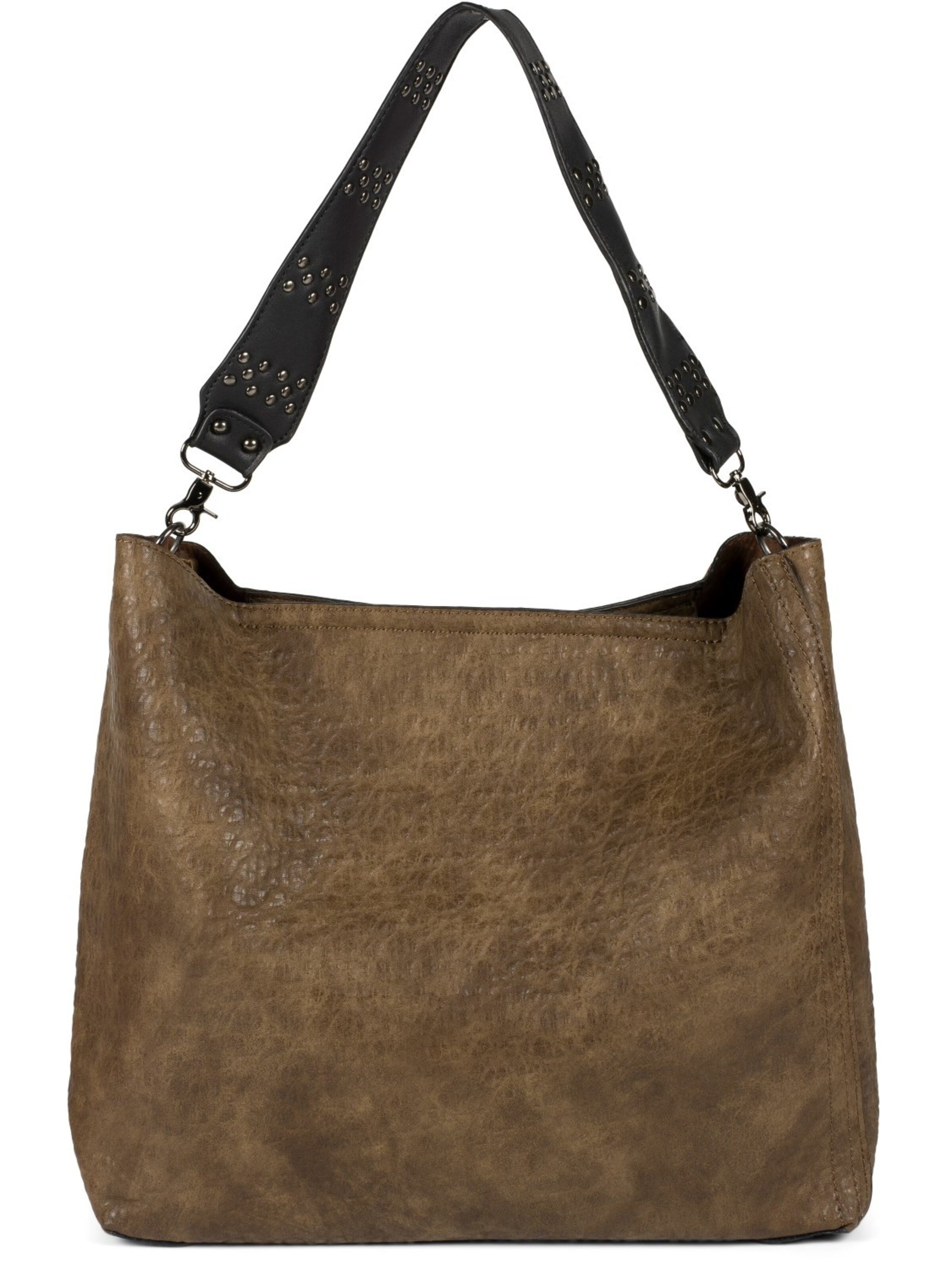styleBREAKER Schultertasche '2 in 1 Schultertasche mit Nietengurt und Innentasche'‌‌‌‌ in Braun