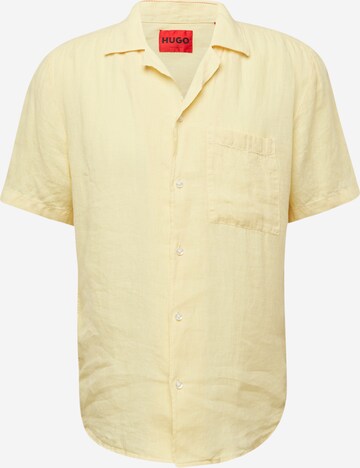 HUGO Button Up Shirt 'Ellino' in Yellow: front