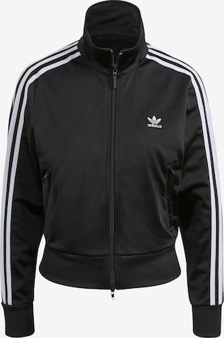 ADIDAS ORIGINALS Zip-Up Hoodie 'Firebird' in Black: front