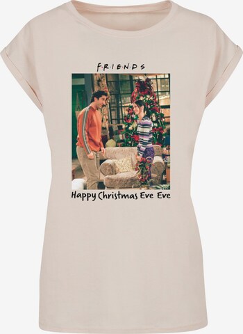 Maglietta 'Friends - Happy Christmas Eve Eve' di ABSOLUTE CULT in beige: frontale