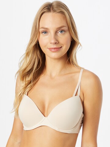 Calvin Klein Underwear Push-up Behå i beige: framsida