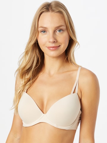 Calvin Klein Underwear Push-up Bra in Beige: front