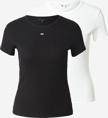 T-shirt 'ESSENTIAL' Tommy Jeans en noir : devant