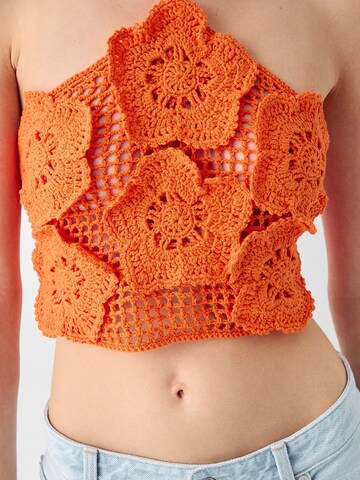 Bershka Gebreide top in Oranje